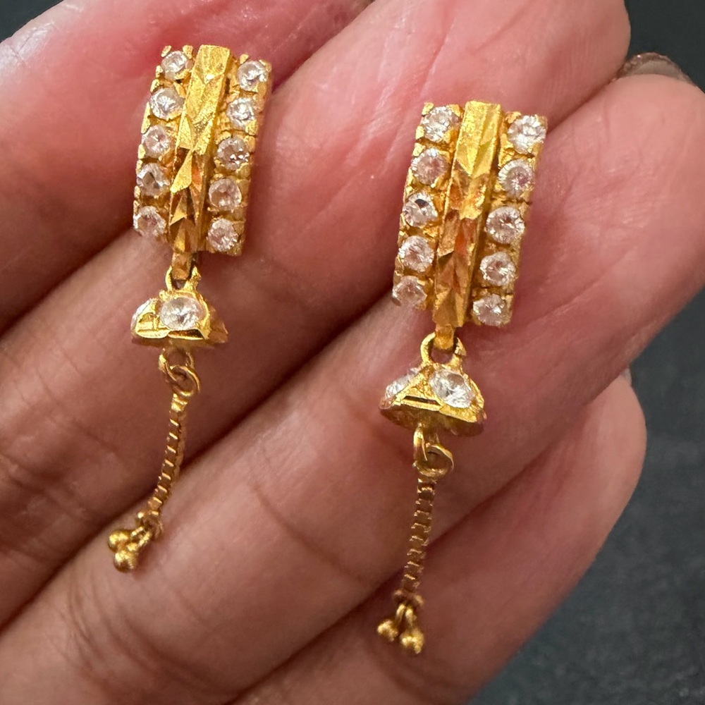 22k gold earrings with backs